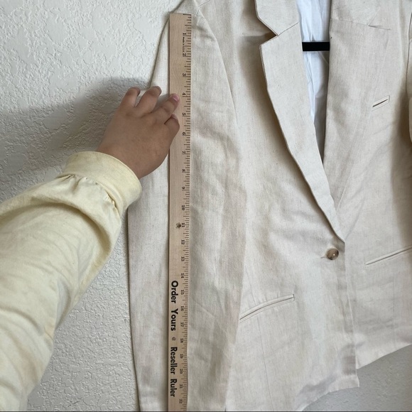 Rachael Wang Oversized oatmeal blazer‎ neutral size Small - Picture 8 of 12